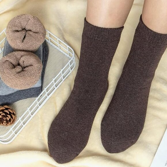 5 Pairs Luxury Wool Soft Socks Warm Winter Fall Womens Thick Cozy Knit NWT - Picture 5 of 6